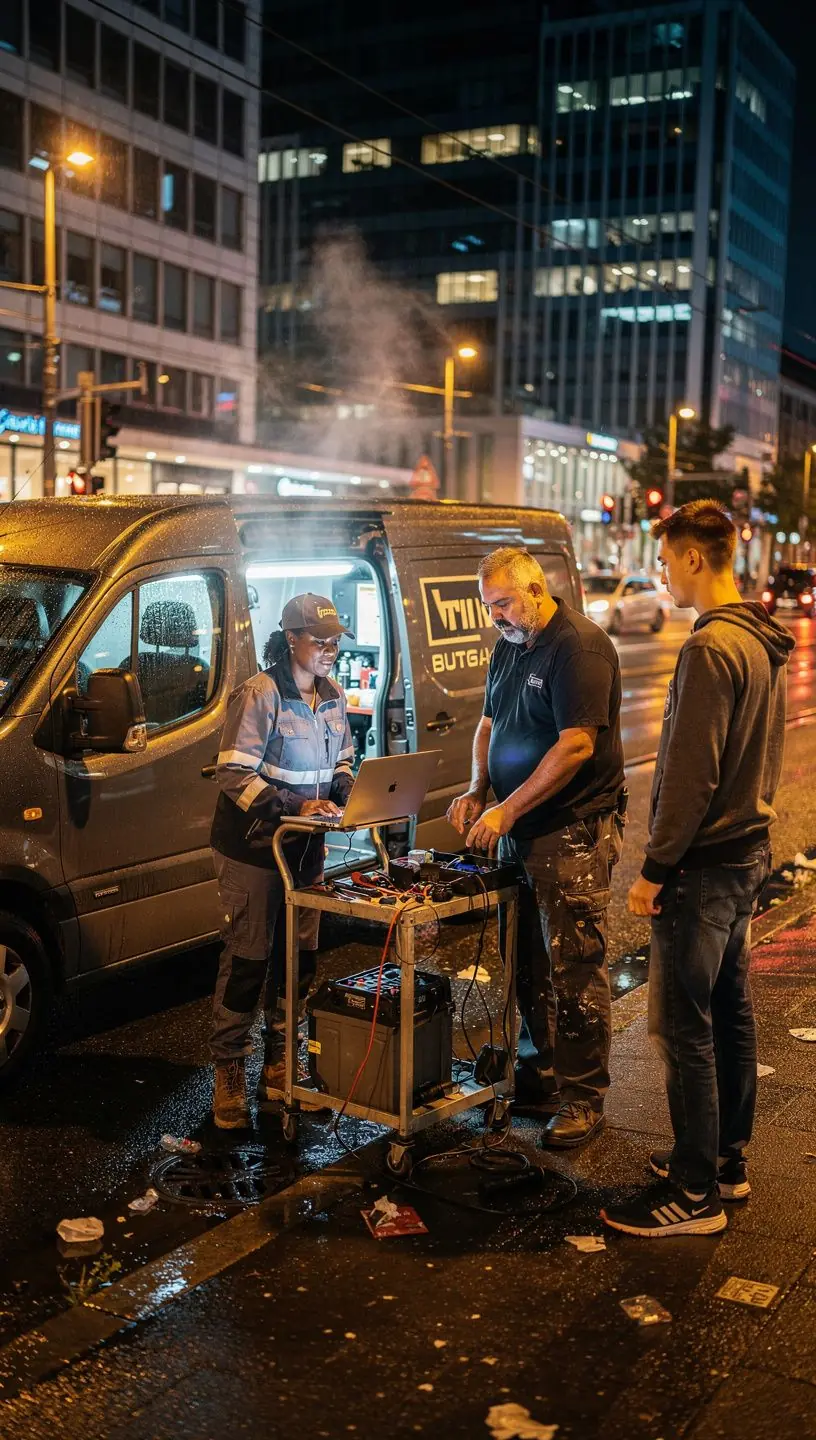 Mobiler Servicewagen mit modernem Equipment für schnelle und zuverlässige Autoreparaturen.